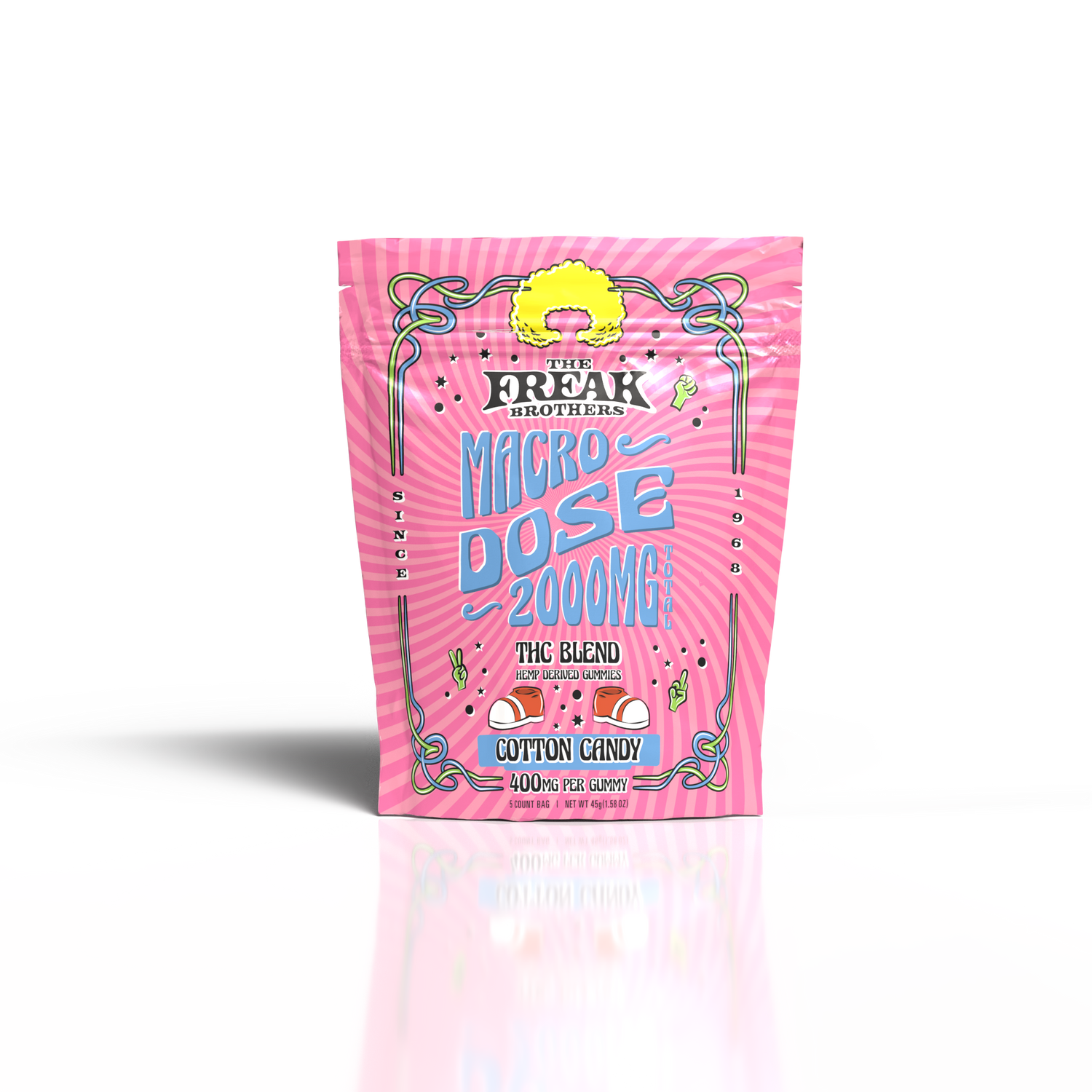 Hemp Blend Gummy Big Cube 400mg 5ct Bag - Cotton Candy 10ct Pop Box