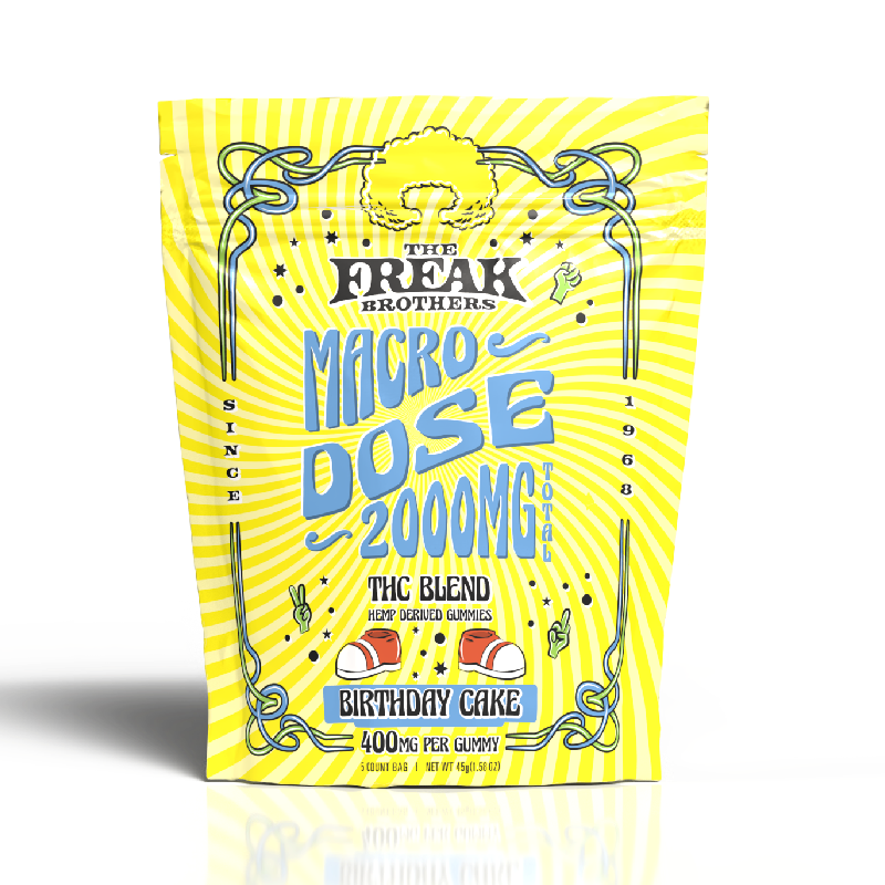 Freak Brothers - Hemp Blend Gummy Big Cube 400mg 5ct Bag - Birthday Cake