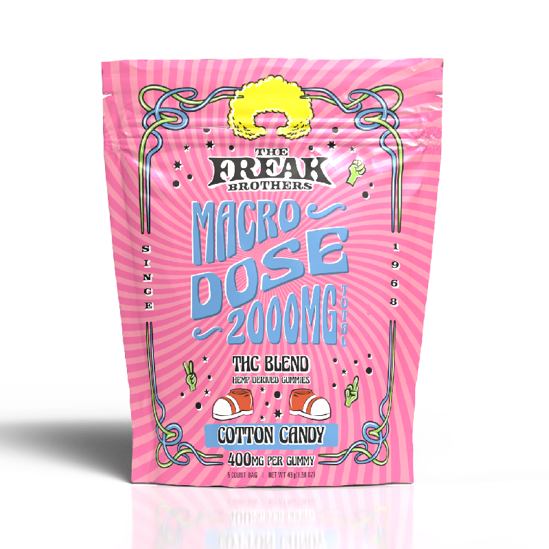 Freak Brothers - Hemp Blend Gummy Big Cube 400mg 5ct Bag - Cotton Candy