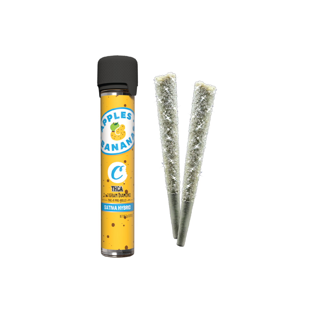 Cookies - THCA Pre-Roll w/ Diamonds 1g 2 Pack - Apples & Bananas