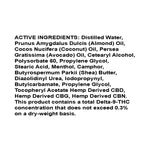 CBD/CBG/CBN Cream 4oz 3000mg (1:1:1) w/ Menthol + Aloe Vera + Arnica R ...