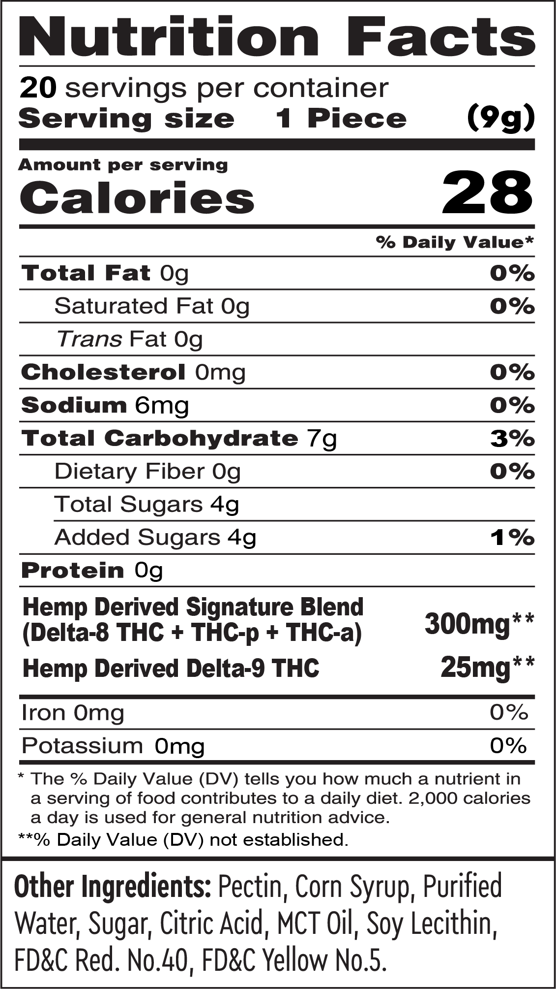 Delta Bang - D8/D9/THCP Gummy 20ct Jar 6500mg - Mango
