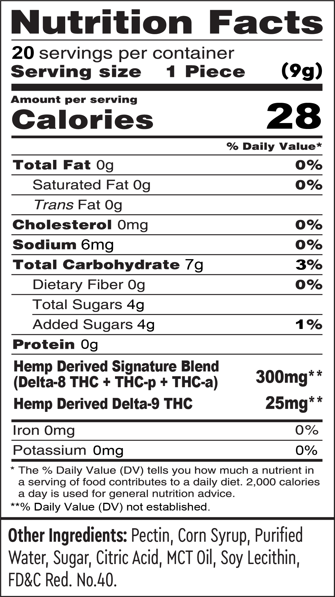 Delta Bang - D8/D9/THCP Gummy 20ct Jar 6500mg - Strawberry