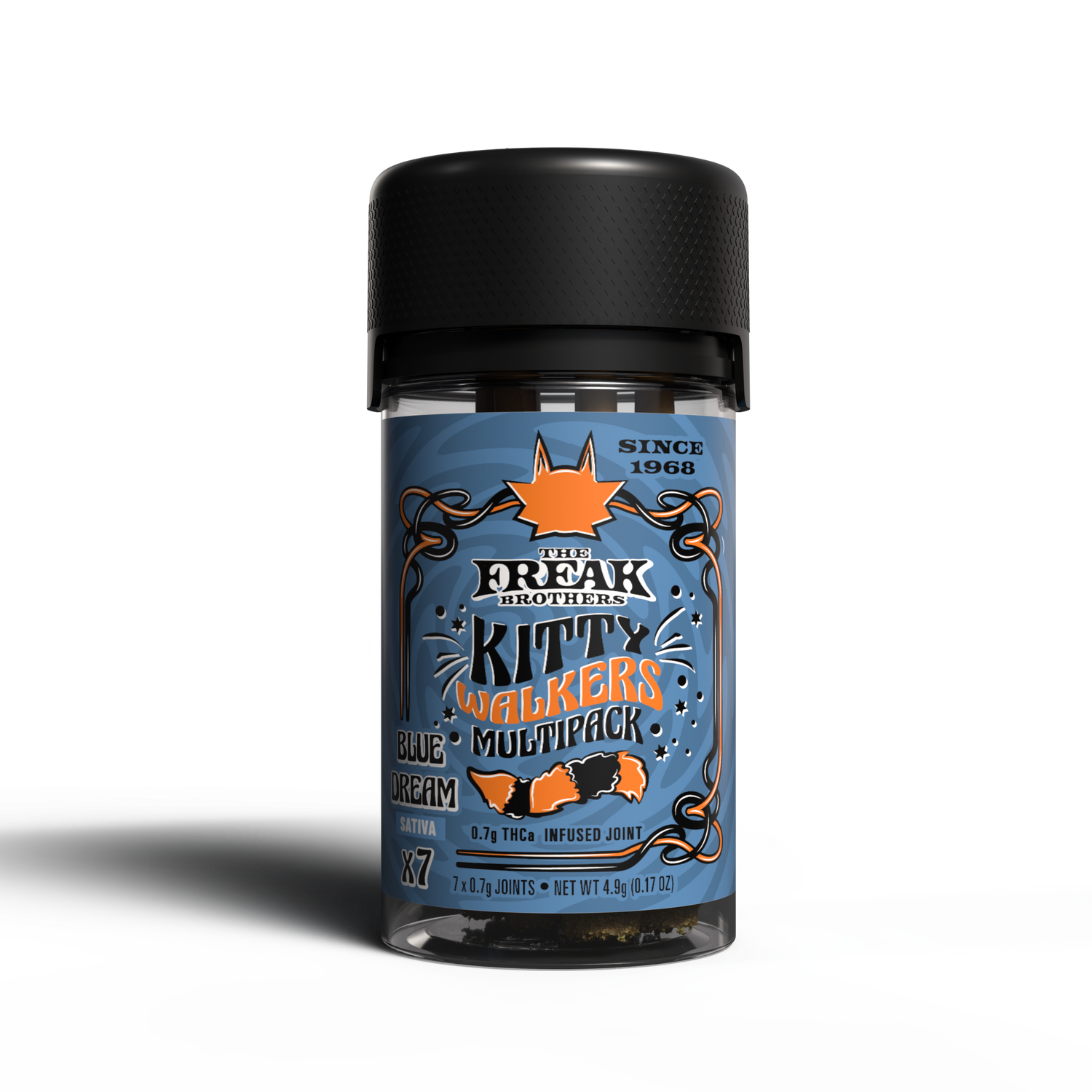 Freak Brothers - THCA Kitty Walkers Pre-Roll 0.7g - 7ct Jar - Blue Dream