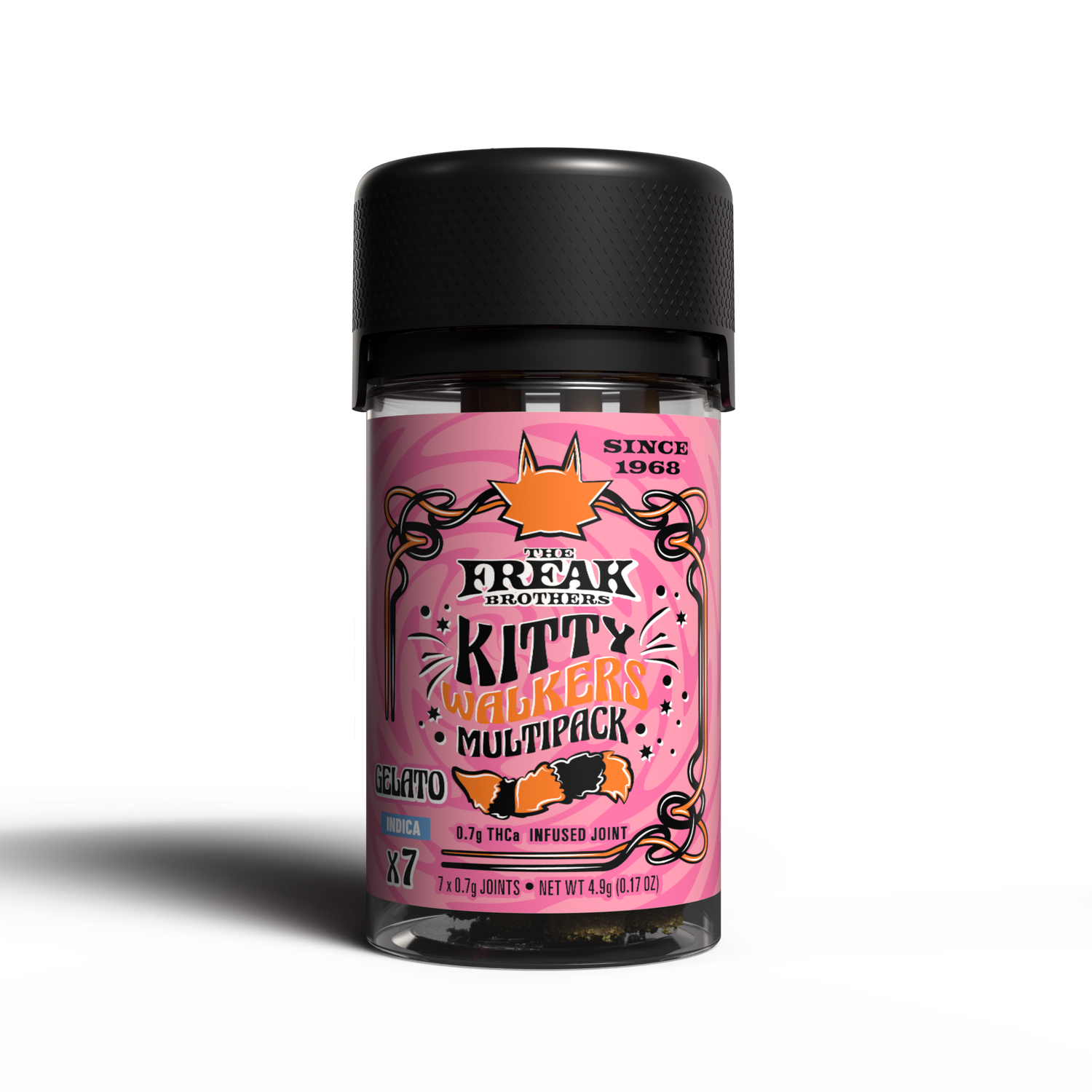 Freak Brothers - THCA Kitty Walkers Pre-Roll 0.7g - 7ct Jar - Gelato