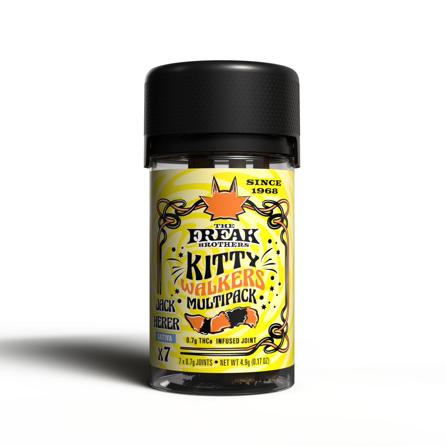 Freak Brothers - THCA Kitty Walkers Pre-Roll 0.7g - 7ct Jar - Jack Herer