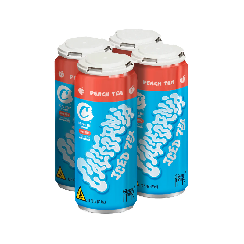 Delta 9/THC Seltzer Can 10mg - California Peach Iced Tea - 24 Pack