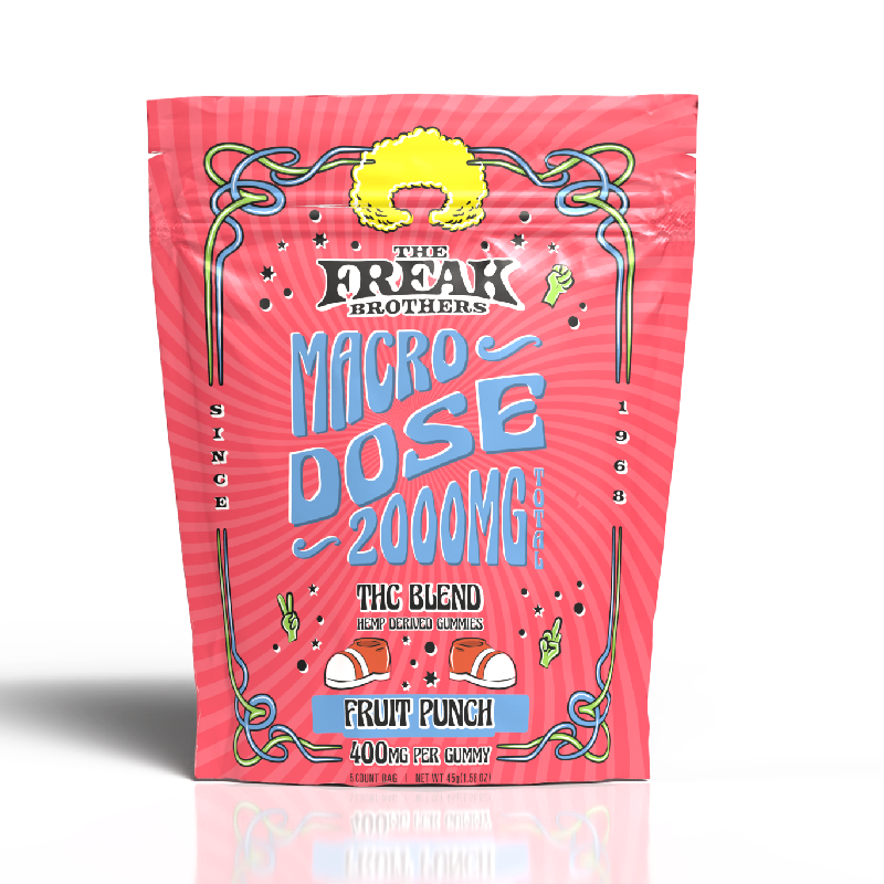 Freak Brothers - Hemp Blend Gummy Big Cube 400mg 5ct Bag - Fruit Punch